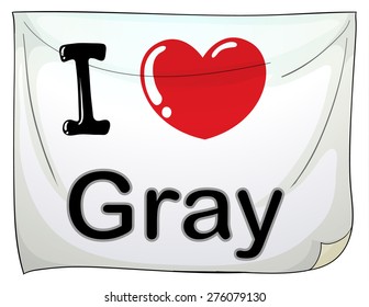 I love gray sign hanging on the wall