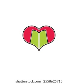 love green book education symbol icon  colorful vector 