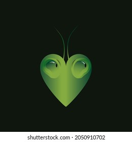 Love Green Mantis Vector for Illustration
