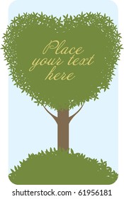 Love Green tree invitation card template