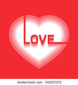 love greeting card design with heart shape