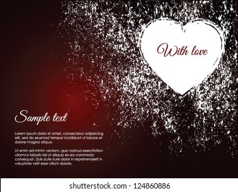 Love, greeting card with ground background