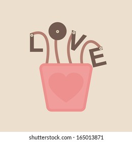Love Greeting Card Vector 