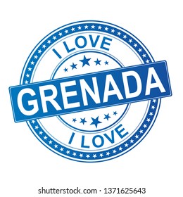 i love grenada vector stamp illustration isolated on white background