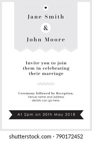 Love Grey Tag theme - Wedding Set - Invitation