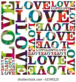 Love in grid multicolour vector