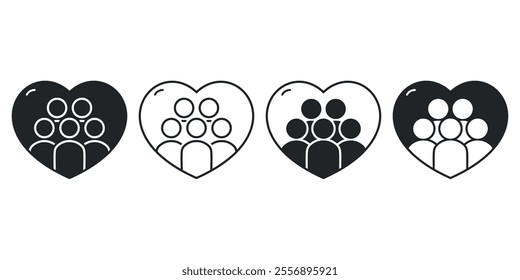 Love group icon. Vector illustration