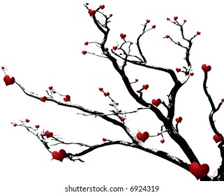 love is growing on this abstract tree design for the valentine season