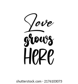 love grows here black letter quote