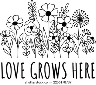 Love grows here svg design, Plant lover vector file svg