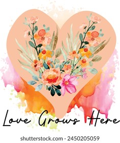 
love grows here T shirt Design Lover