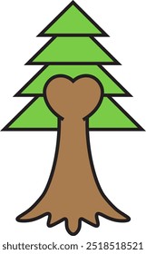 Love grows on every branch, like a heart resting on a pine tree. A symbol of beauty and eternity in every leaf.