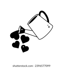 Love growth doodle vector outline Sticker. EPS 10 file