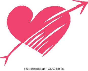 Love Grunge With Arrow Drawing