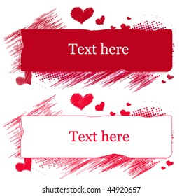 Love grunge banners with halftone