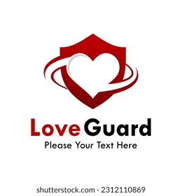 Love guard design logo template illustration