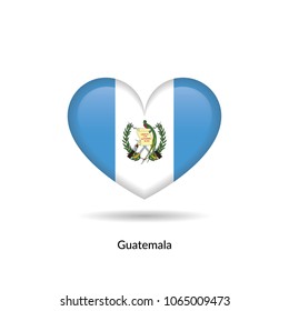 Love Guatemala - heart flag. Vector EPS10 Illustration.