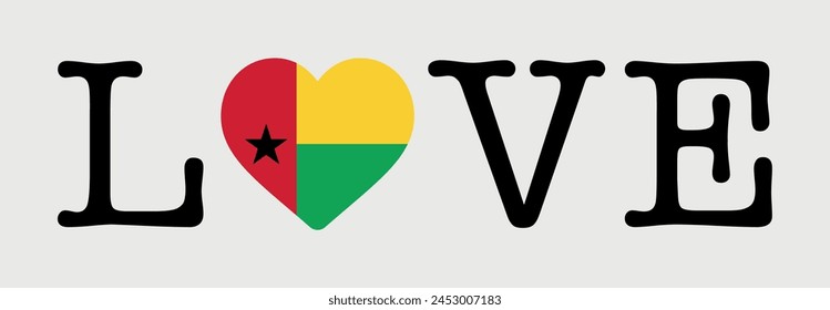 I Love Guinea Bissau flag heart icon vector illustration