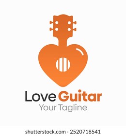 Love Guitar Logo Design Template. Good for Business, Agency, Community and Organization