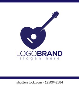 love guitar logo vector template
