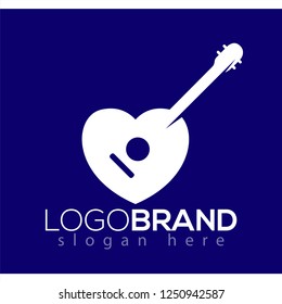 love guitar logo vector template