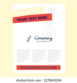 Love guitar Title Page Design for Company profile ,annual report, presentations, leaflet, Brochure Vector Background