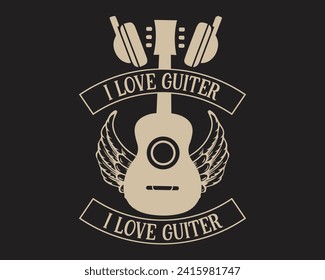 Me encanta el diseño de camisetas de la guitarra