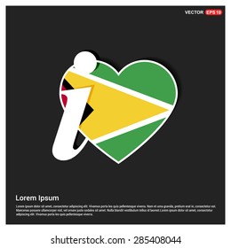 I love Guyana flag heart