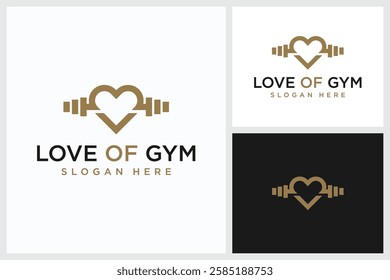 Love Of Gym Design Inspiration. Love Of Gym Symbol Logo Vector Template Design, Love Of Gym Design Logo Vector Illustration