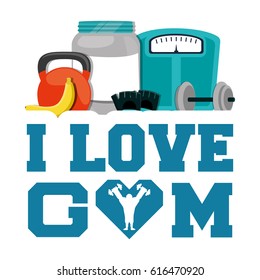i love gym fitness sport card