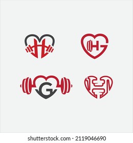 love gym icon logo vector