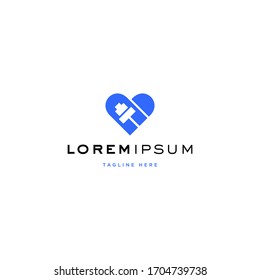Love gym logo icon design vector