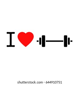 I love gym vector icon