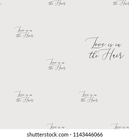 Love is in the hair. Seamless pattern for beauty salon. Stylish and beautiful graphic on white background.