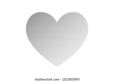 Love, halftone textured heart pattern vector illustration.