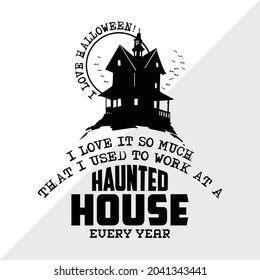 I Love Halloween  Printable Vector Illustration