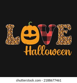 Love Halloween Pumpkin Leopard T-Shirt