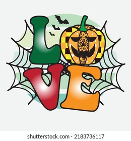 Love Halloween Sublimation T-Shirt Design