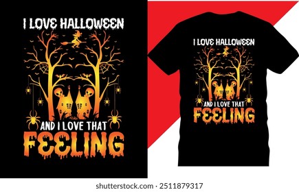 I Love Halloween TShirt design, printable t shirt, High quality tshirt design, Halloween t shirt, Original Vector illustration for t-shirt design, Best Halloween t shirt designs, Creative design