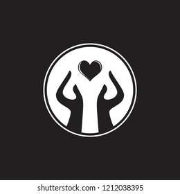 Love Hand Care Silhouette Symbol Vector Stock Vector (Royalty Free ...