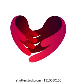 love hand care symbol vector