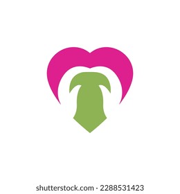 Love hand care vector logo template design 