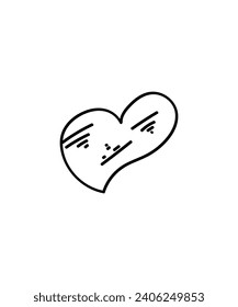 love hand draw icon, vector best line icon.
