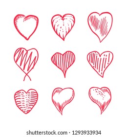 love hand draw set vector