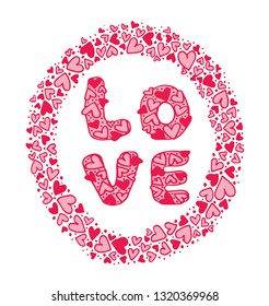 Love Hand drawing on frame background. - Vector