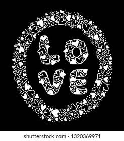 Love Hand drawing on frame background. - Vector
