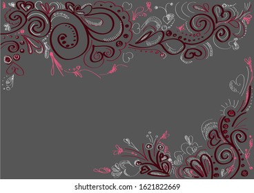 In love hand drawn background