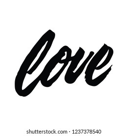 Love hand drawn brush calligraphy. Vector illustration