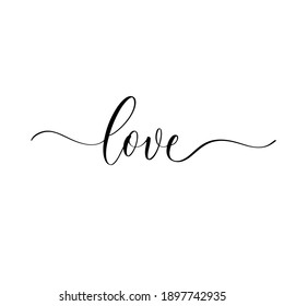 Love - hand drawn calligraphy inscription.