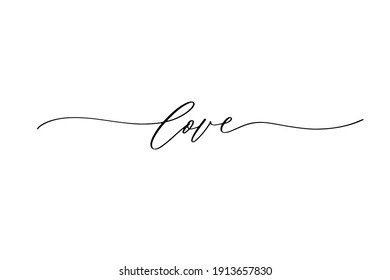 Love - hand drawn calligraphy inscription.